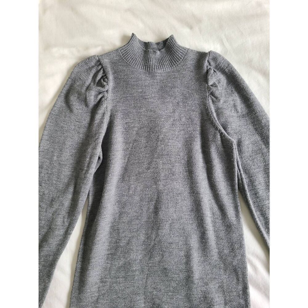 Wayf Sweater Dress Womens XS Gray Knit Long Sleeve Turtleneck Acrylic Pullover - Picture 3 of 6